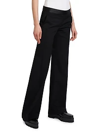 Low-Rise Satin-Trim Trousers