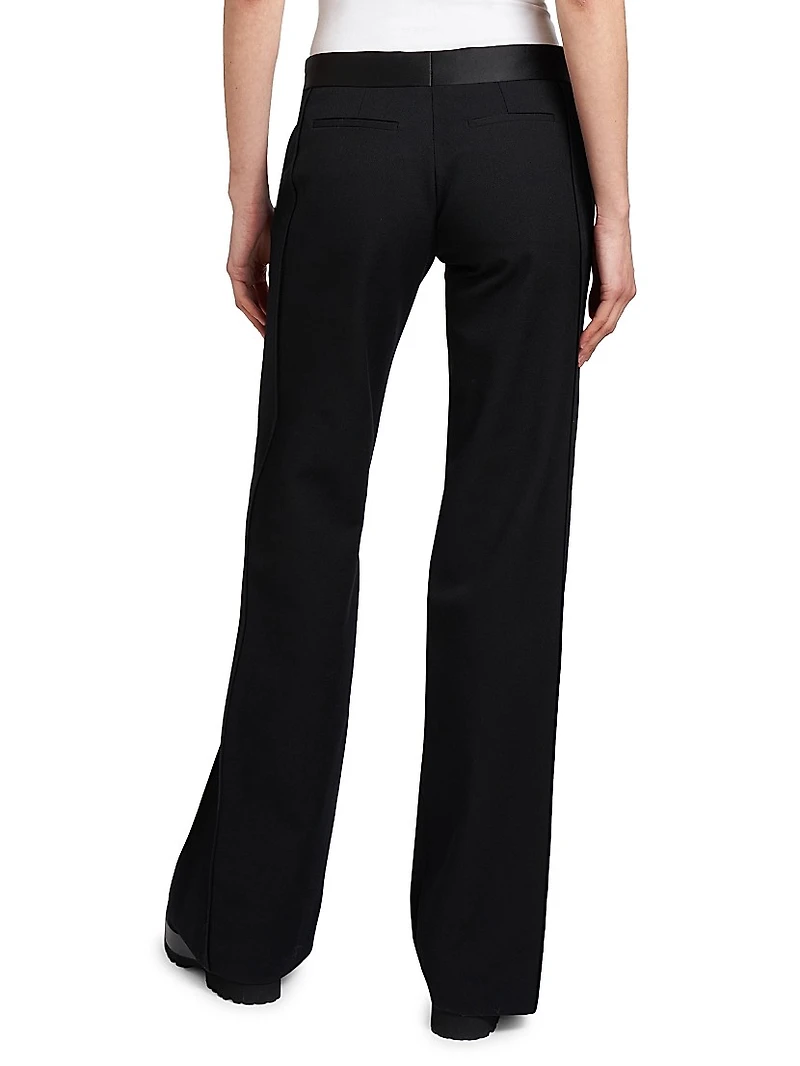 Low-Rise Satin-Trim Trousers
