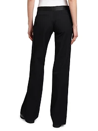 Low-Rise Satin-Trim Trousers