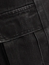 Waxed Cotton Wide-Leg Cargo Pants