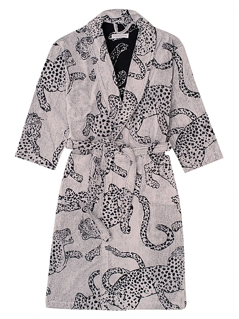 Cotton Jag Print Towel Robe
