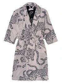 Cotton Jag Print Towel Robe