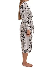 Cotton Jag Print Towel Robe