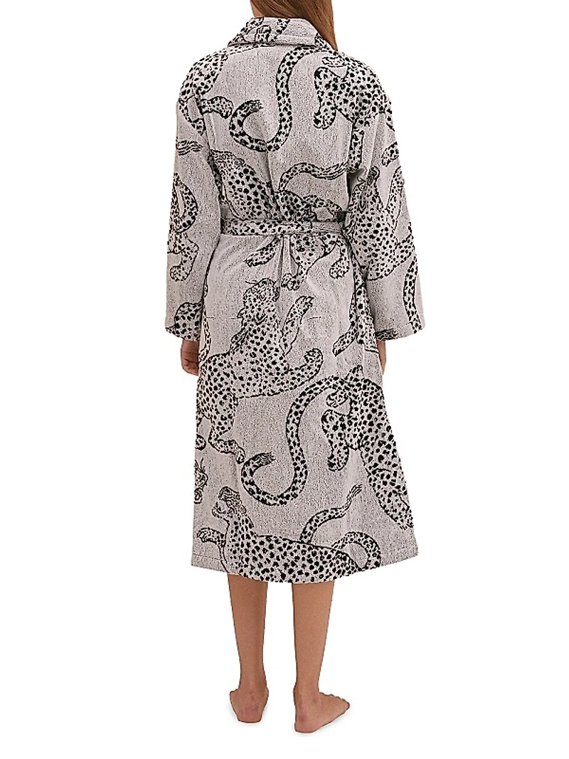 Cotton Jag Print Towel Robe