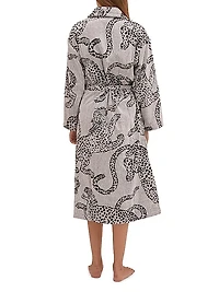 Cotton Jag Print Towel Robe