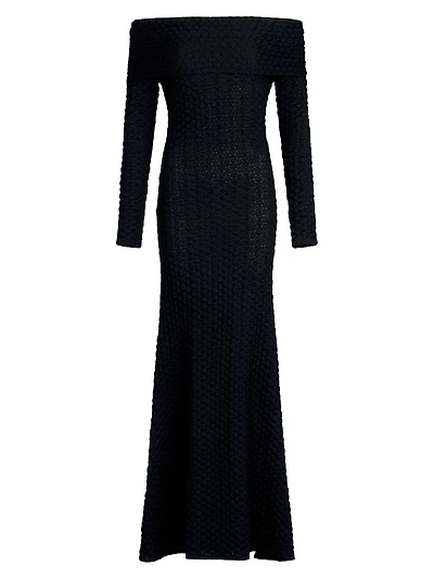 Ozara Knit Off-The-Shoulder Maxi Dress