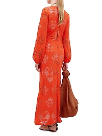 Battia Floral Cotton Tie-Waist Maxi Dress