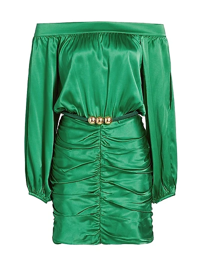 Claudette Silk Ruched Minidress