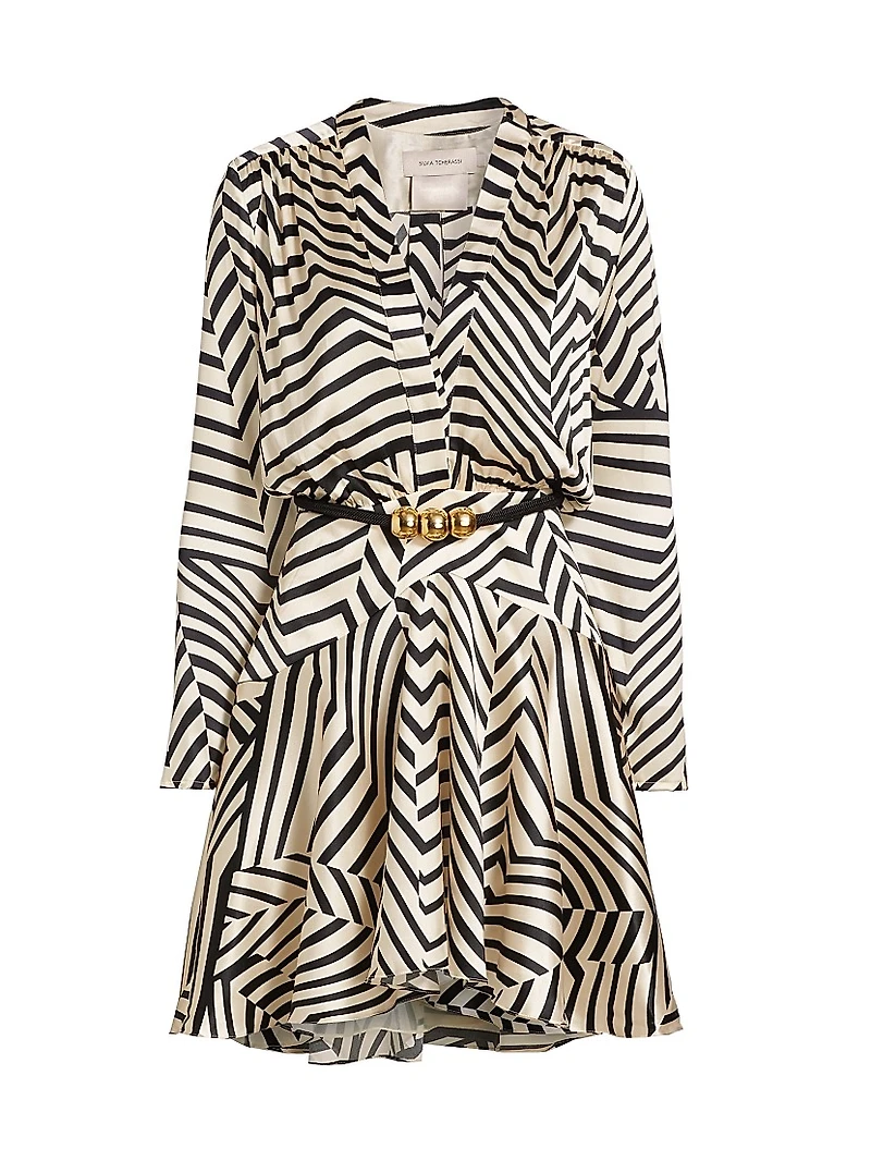Stripe Stretch-Silk Minidress