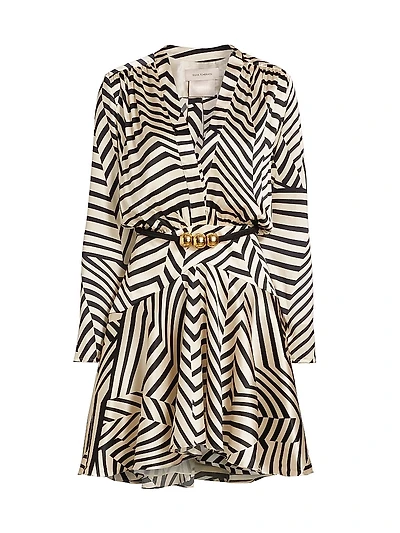 Stripe Stretch-Silk Minidress