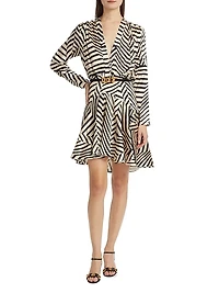 Stripe Stretch-Silk Minidress