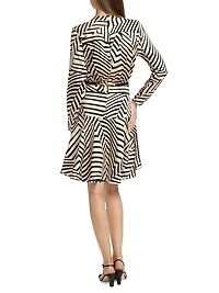 Stripe Stretch-Silk Minidress
