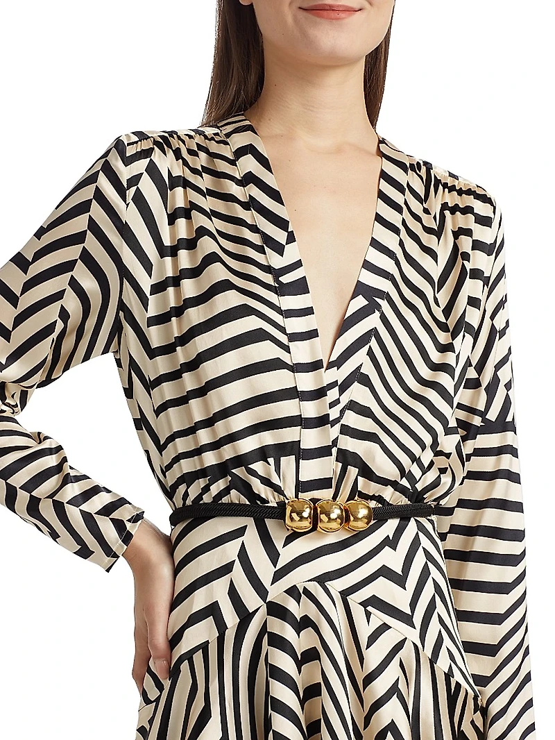 Stripe Stretch-Silk Minidress