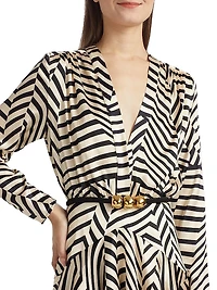 Stripe Stretch-Silk Minidress