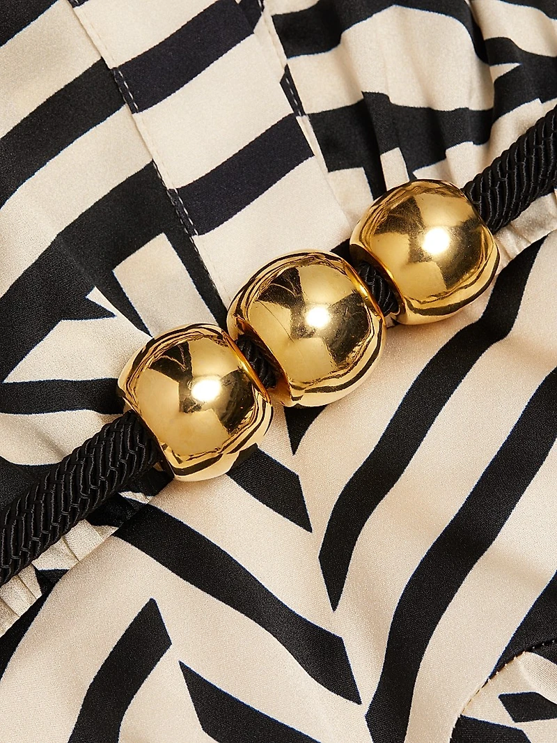 Stripe Stretch-Silk Minidress