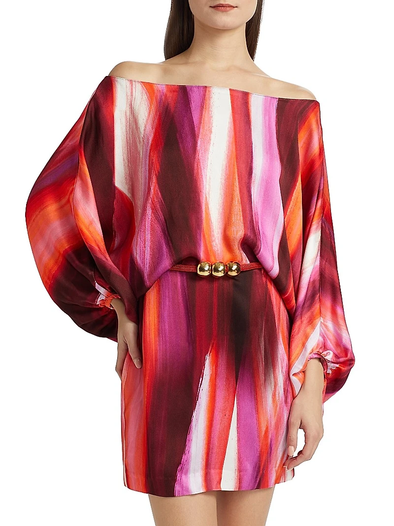 Manon Painted Off-the-Shoulder Minidress