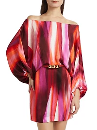 Manon Painted Off-the-Shoulder Minidress