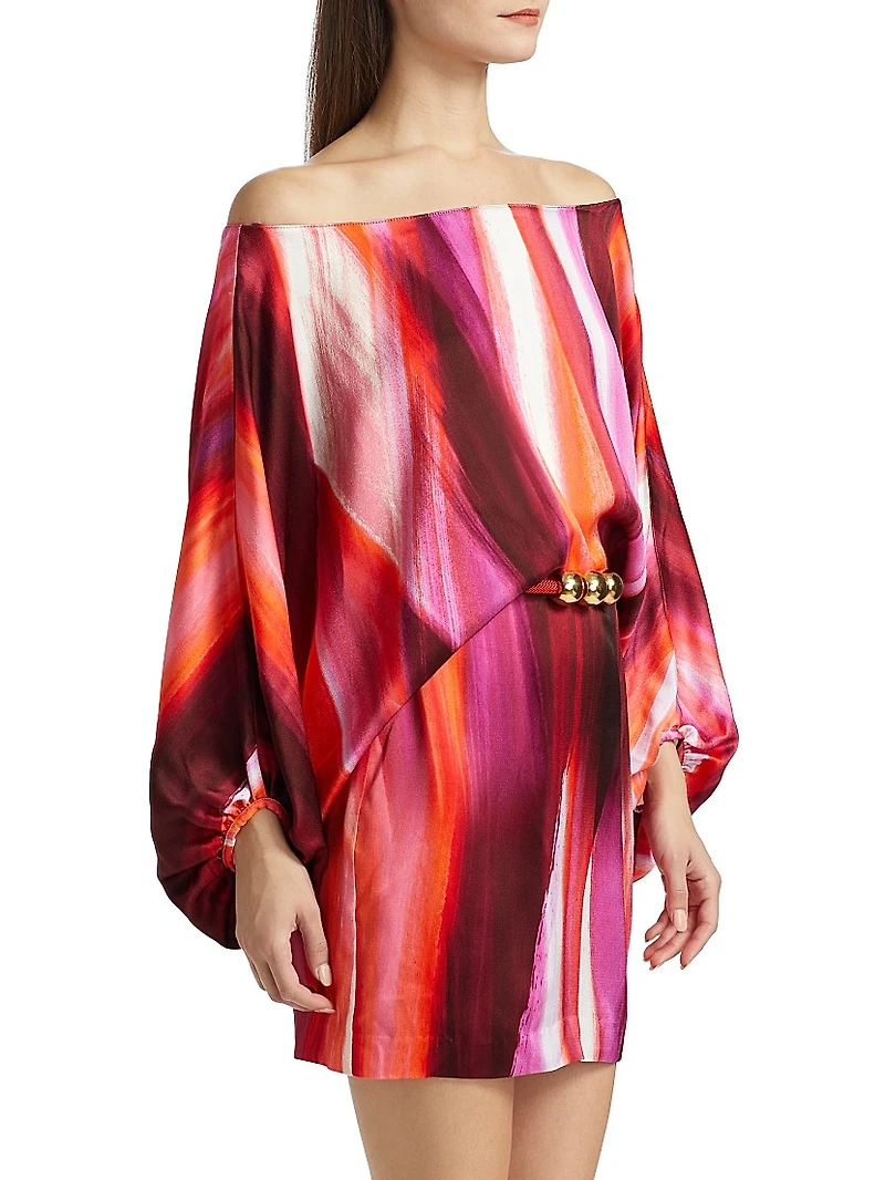 Manon Painted Off-the-Shoulder Minidress