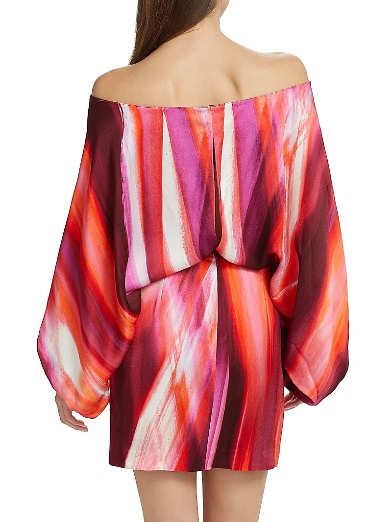 Manon Painted Off-the-Shoulder Minidress