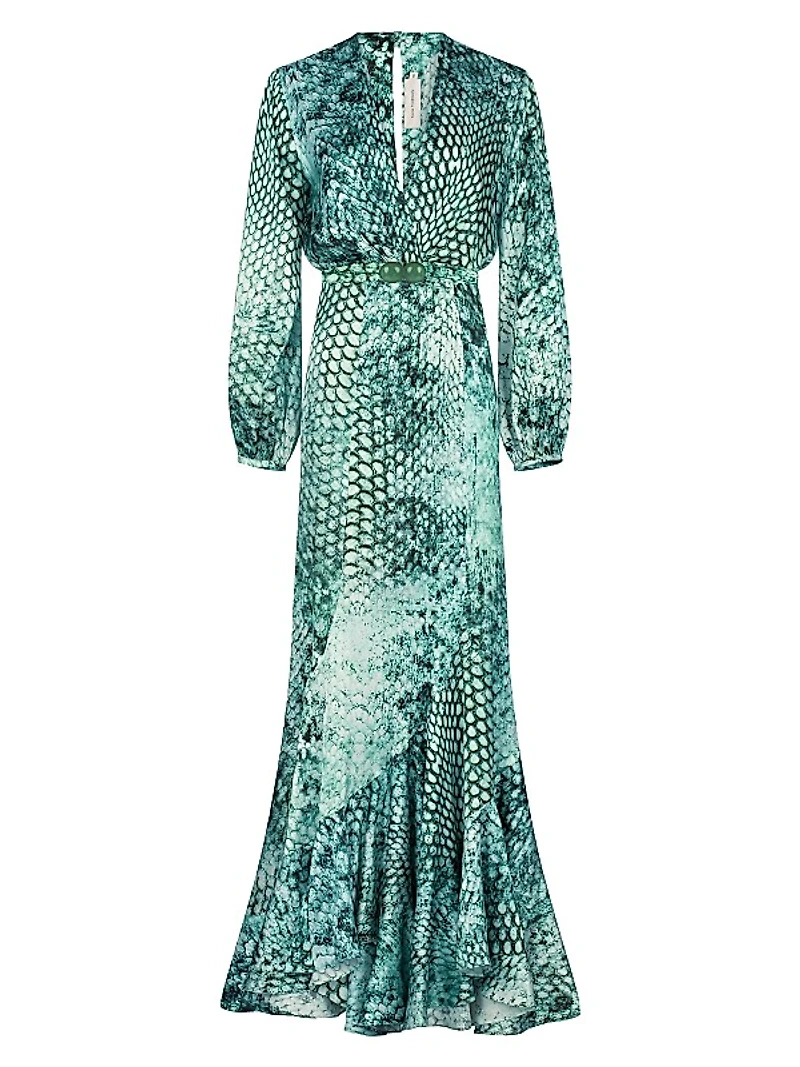 Remy Snake Print Stretch-Silk Maxi-Dress