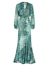 Remy Snake Print Stretch-Silk Maxi-Dress