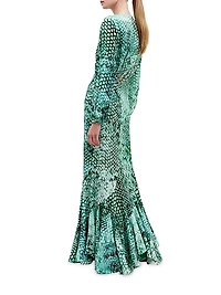 Remy Snake Print Stretch-Silk Maxi-Dress