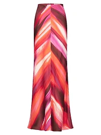 Laurina Abstract Satin Maxi-Skirt