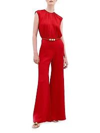 Noel Belted Wide-Leg Jumpsuit