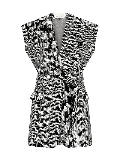 Galicia Abstract Tie-Waist Minidress