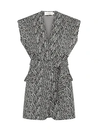 Galicia Abstract Tie-Waist Minidress
