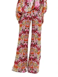 Andie Abstract Stretch-Silk Flared Pants