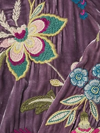 Julianna Embroidered Velvet Oversized Shirt
