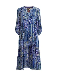 Yoka Floral Tiered Midi-Dress