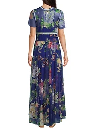 Mazzy Ruched Floral Maxi Dress