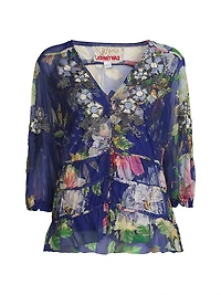 Mazzy Ruched Floral Blouse