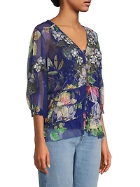 Mazzy Ruched Floral Blouse
