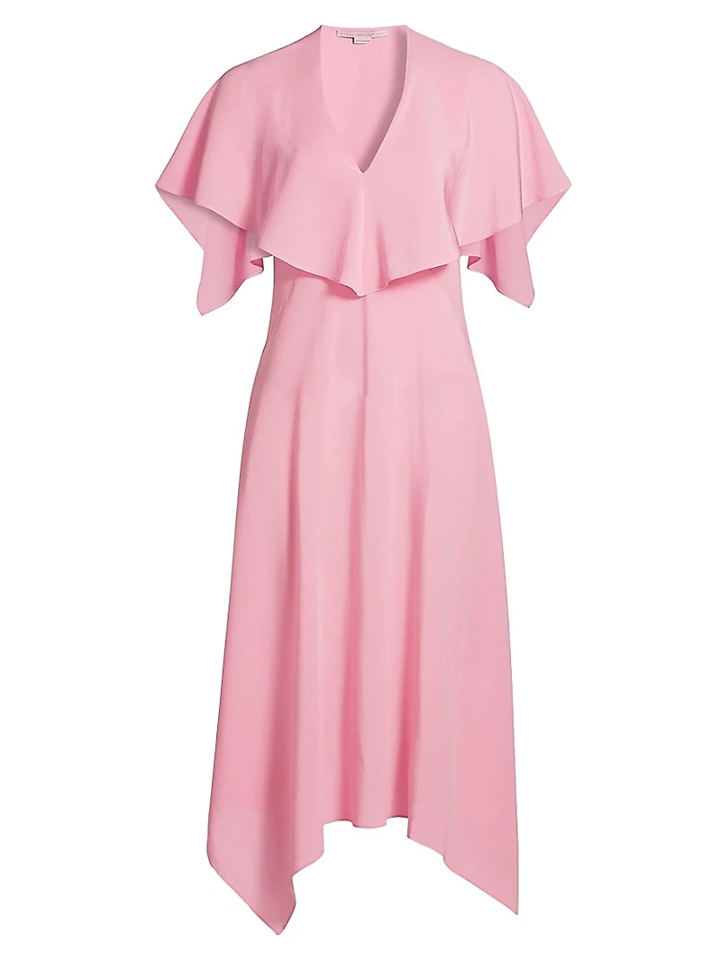 Drape Silk Midi-Dress