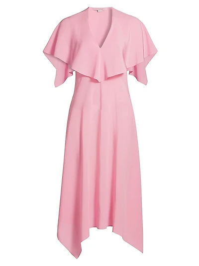 Drape Silk Midi-Dress