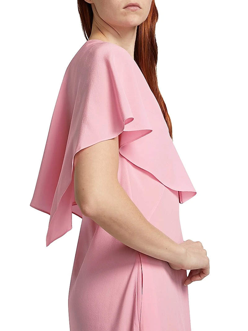 Drape Silk Midi-Dress