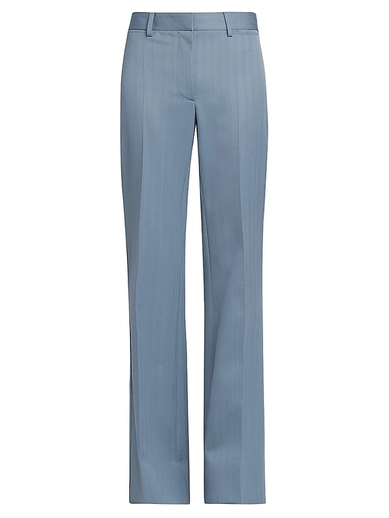 Striped Wool Flared Trousers