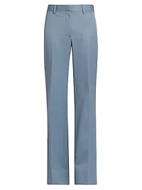 Striped Wool Flared Trousers