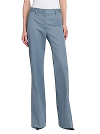 Striped Wool Flared Trousers