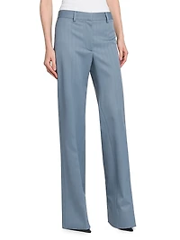 Striped Wool Flared Trousers