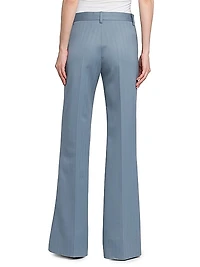Striped Wool Flared Trousers