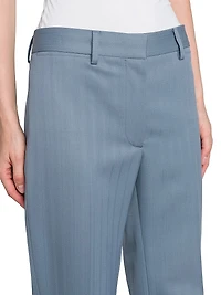 Striped Wool Flared Trousers