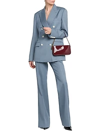 Striped Wool Flared Trousers