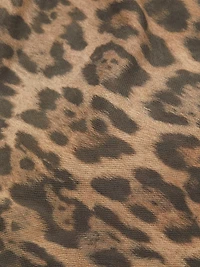 Leopard Mesh Long-Sleeve Midi-Dress