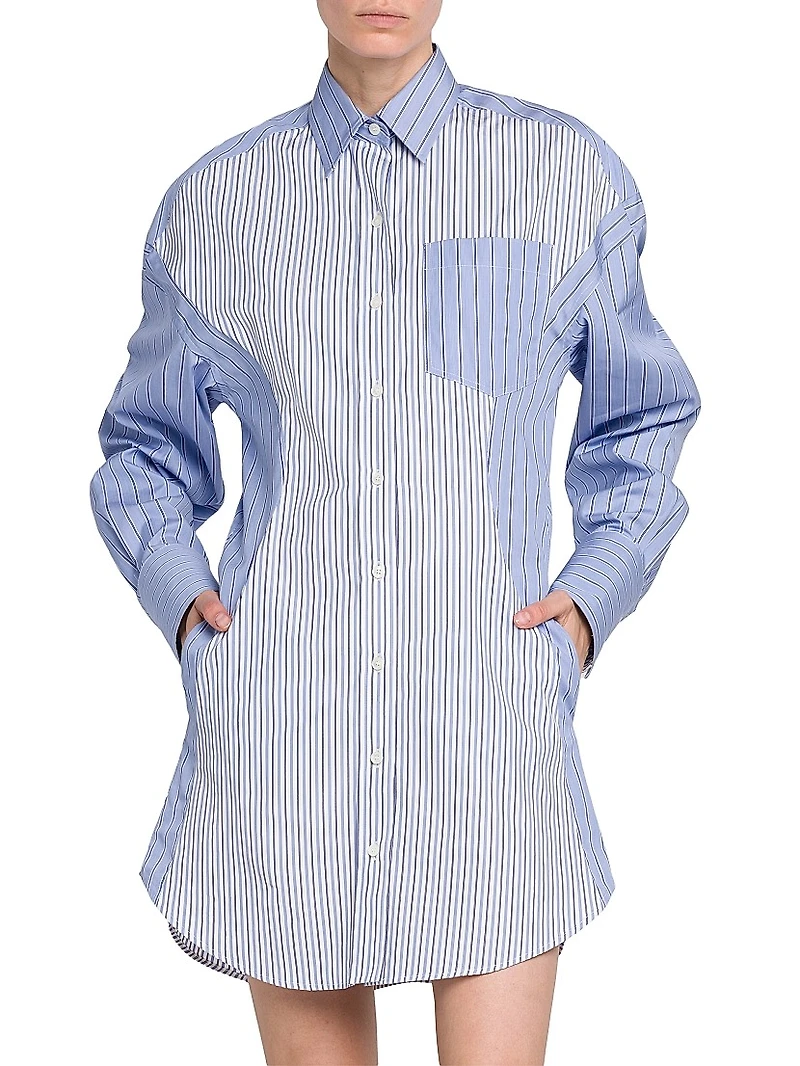 Mixed Stripe Shirtdress