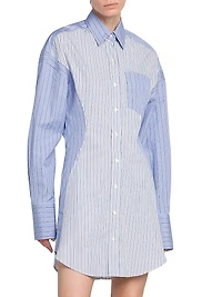 Mixed Stripe Shirtdress