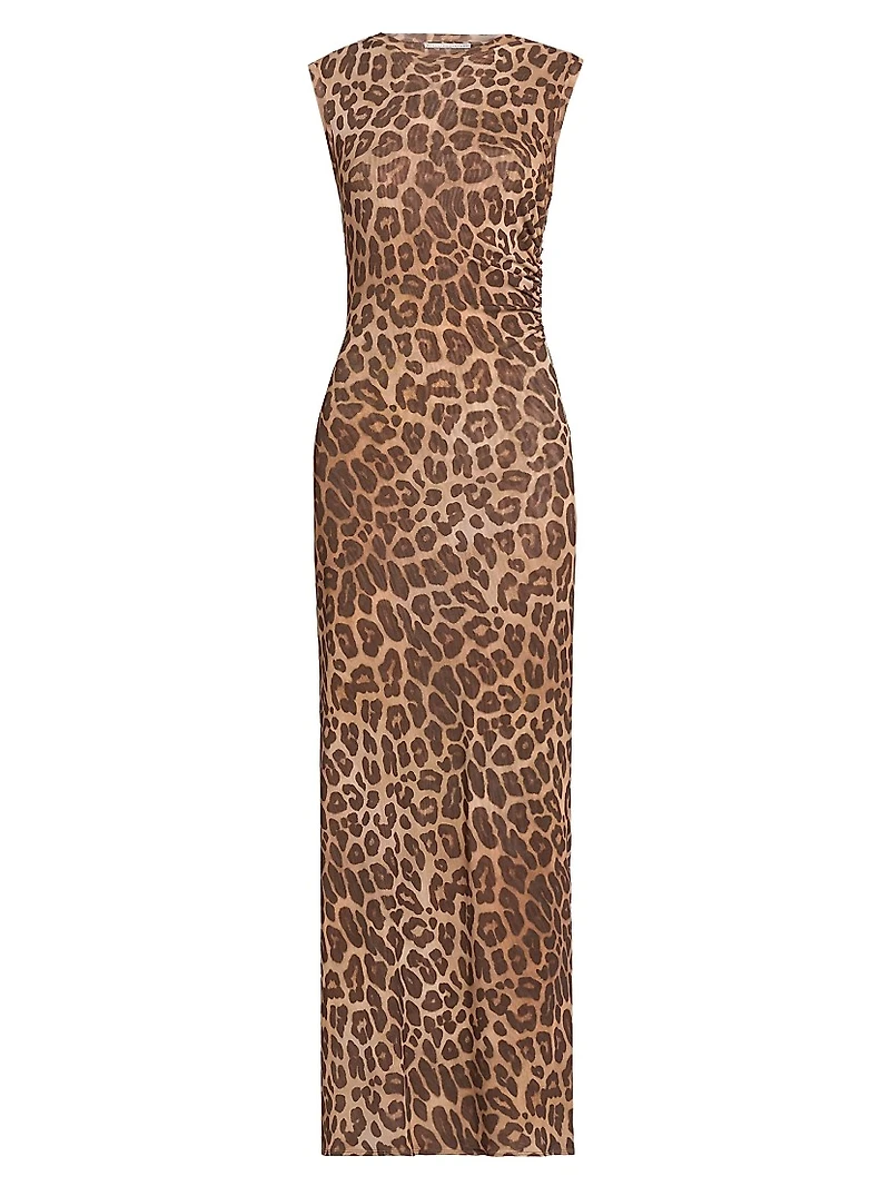 Leopard Mesh Sleevless Dress